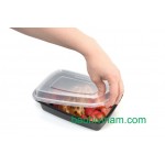 Hộp vuông 1500 ml đen